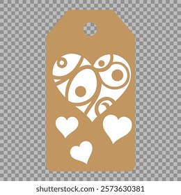 Set of gift or price tags shapes with hearts and love. Realistic Cardboard label,tags,shopping gift card with string collection. Vector templates for cutting. Valentine's Day tag stencils.