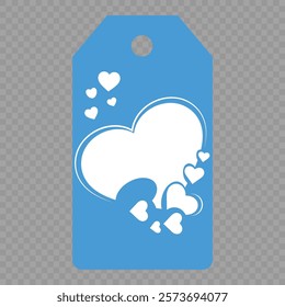 Set of gift or price tags shapes with hearts and love. Realistic Cardboard label,tags,shopping gift card with string collection. Vector templates for cutting. Valentine's Day tag stencils.