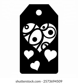 Set of gift or price tags shapes with hearts and love. Realistic Cardboard label,tags,shopping gift card with string collection. Vector templates for cutting. Valentine's Day tag stencils.