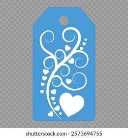 Set of gift or price tags shapes with hearts and love. Realistic Cardboard label,tags,shopping gift card with string collection. Vector templates for cutting. Valentine's Day tag stencils.