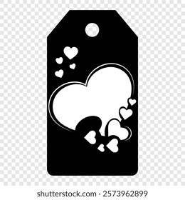 Set of gift or price tags shapes with hearts and love. Realistic Cardboard label,tags,shopping gift card with string collection. Vector templates for cutting. Valentine's Day tag stencils.