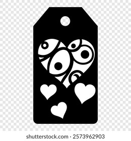 Set of gift or price tags shapes with hearts and love. Realistic Cardboard label,tags,shopping gift card with string collection. Vector templates for cutting. Valentine's Day tag stencils.