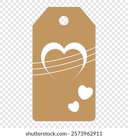 Set of gift or price tags shapes with hearts and love. Realistic Cardboard label,tags,shopping gift card with string collection. Vector templates for cutting. Valentine's Day tag stencils.