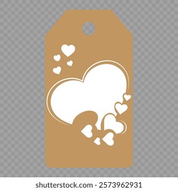 Set of gift or price tags shapes with hearts and love. Realistic Cardboard label,tags,shopping gift card with string collection. Vector templates for cutting. Valentine's Day tag stencils.