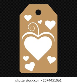 Set of gift or price tags shapes with hearts and love. Realistic Cardboard label,tags,shopping gift card with string collection. Vector templates for cutting. Valentine's Day tag stencils.