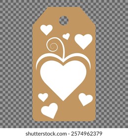 Set of gift or price tags shapes with hearts and love. Realistic Cardboard label,tags,shopping gift card with string collection. Vector templates for cutting. Valentine's Day tag stencils.