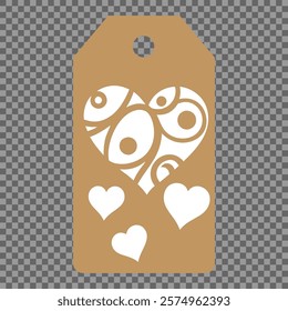 Set of gift or price tags shapes with hearts and love. Realistic Cardboard label,tags,shopping gift card with string collection. Vector templates for cutting. Valentine's Day tag stencils.