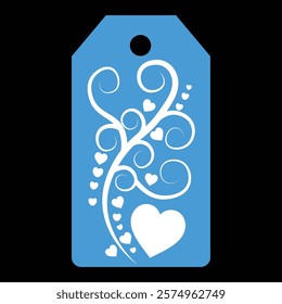 Set of gift or price tags shapes with hearts and love. Realistic Cardboard label,tags,shopping gift card with string collection. Vector templates for cutting. Valentine's Day tag stencils.