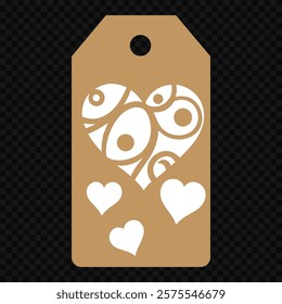 Set of gift or price tags shapes with hearts and love. Realistic Cardboard label,tags,shopping gift card with string collection. Vector templates for cutting. Valentine's Day tag stencils.