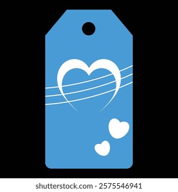 Set of gift or price tags shapes with hearts and love. Realistic Cardboard label,tags,shopping gift card with string collection. Vector templates for cutting. Valentine's Day tag stencils.