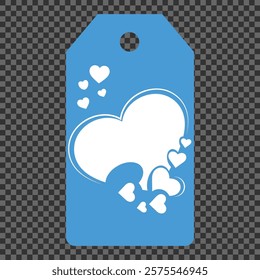 Set of gift or price tags shapes with hearts and love. Realistic Cardboard label,tags,shopping gift card with string collection. Vector templates for cutting. Valentine's Day tag stencils.