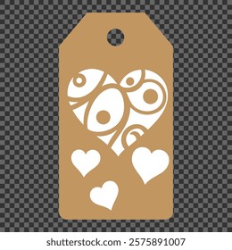 Set of gift or price tags shapes with hearts and love. Realistic Cardboard label,tags,shopping gift card with string collection. Vector templates for cutting. Valentine's Day tag stencils.