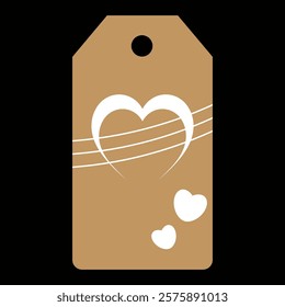 Set of gift or price tags shapes with hearts and love. Realistic Cardboard label,tags,shopping gift card with string collection. Vector templates for cutting. Valentine's Day tag stencils.