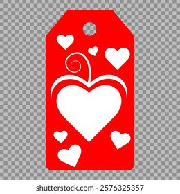 Set of gift or price tags shapes with hearts and love. Realistic Cardboard label,tags,shopping gift card with string collection. Vector templates for cutting. Valentine's Day tag stencils.