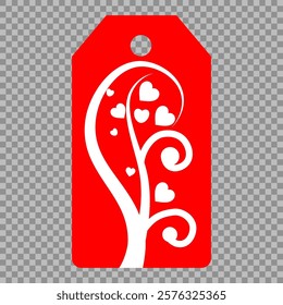 Set of gift or price tags shapes with hearts and love. Realistic Cardboard label,tags,shopping gift card with string collection. Vector templates for cutting. Valentine's Day tag stencils.