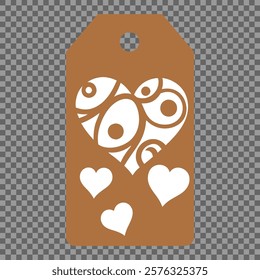 Set of gift or price tags shapes with hearts and love. Realistic Cardboard label,tags,shopping gift card with string collection. Vector templates for cutting. Valentine's Day tag stencils.