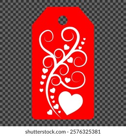 Set of gift or price tags shapes with hearts and love. Realistic Cardboard label,tags,shopping gift card with string collection. Vector templates for cutting. Valentine's Day tag stencils.