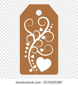 Set of gift or price tags shapes with hearts and love. Realistic Cardboard label,tags,shopping gift card with string collection. Vector templates for cutting. Valentine's Day tag stencils.