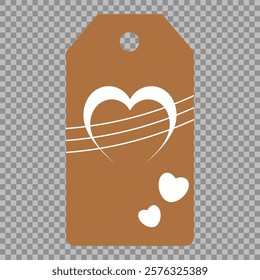 Set of gift or price tags shapes with hearts and love. Realistic Cardboard label,tags,shopping gift card with string collection. Vector templates for cutting. Valentine's Day tag stencils.