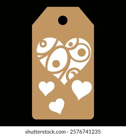 Set of gift or price tags shapes with hearts and love. Realistic Cardboard label,tags,shopping gift card with string collection. Vector templates for cutting. Valentine's Day tag stencils.