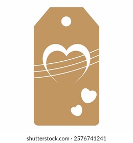 Set of gift or price tags shapes with hearts and love. Realistic Cardboard label,tags,shopping gift card with string collection. Vector templates for cutting. Valentine's Day tag stencils.