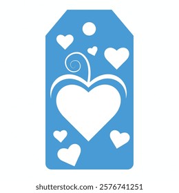 Set of gift or price tags shapes with hearts and love. Realistic Cardboard label,tags,shopping gift card with string collection. Vector templates for cutting. Valentine's Day tag stencils.