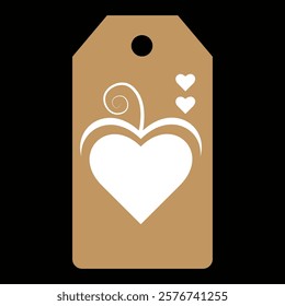 Set of gift or price tags shapes with hearts and love. Realistic Cardboard label,tags,shopping gift card with string collection. Vector templates for cutting. Valentine's Day tag stencils.