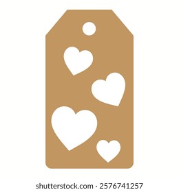 Set of gift or price tags shapes with hearts and love. Realistic Cardboard label,tags,shopping gift card with string collection. Vector templates for cutting. Valentine's Day tag stencils.