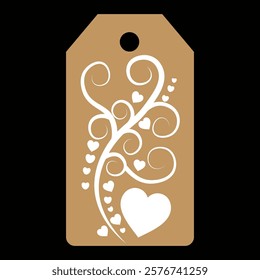 Set of gift or price tags shapes with hearts and love. Realistic Cardboard label,tags,shopping gift card with string collection. Vector templates for cutting. Valentine's Day tag stencils.