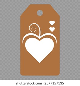 Set of gift or price tags shapes with hearts and love. Realistic Cardboard label,tags,shopping gift card with string collection. Vector templates for cutting. Valentine's Day tag stencils.