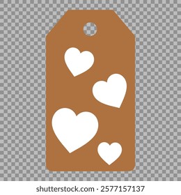 Set of gift or price tags shapes with hearts and love. Realistic Cardboard label,tags,shopping gift card with string collection. Vector templates for cutting. Valentine's Day tag stencils.