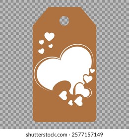 Set of gift or price tags shapes with hearts and love. Realistic Cardboard label,tags,shopping gift card with string collection. Vector templates for cutting. Valentine's Day tag stencils.