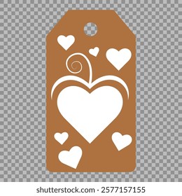 Set of gift or price tags shapes with hearts and love. Realistic Cardboard label,tags,shopping gift card with string collection. Vector templates for cutting. Valentine's Day tag stencils.