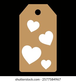 Set of gift or price tags shapes with hearts and love. Realistic Cardboard label,tags,shopping gift card with string collection. Vector templates for cutting. Valentine's Day tag stencils.