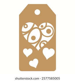 Set of gift or price tags shapes with hearts and love. Realistic Cardboard label,tags,shopping gift card with string collection. Vector templates for cutting. Valentine's Day tag stencils.