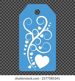 Set of gift or price tags shapes with hearts and love. Realistic Cardboard label,tags,shopping gift card with string collection. Vector templates for cutting. Valentine's Day tag stencils.