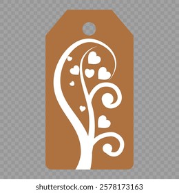 Set of gift or price tags shapes with hearts and love. Realistic Cardboard label,tags,shopping gift card with string collection. Vector templates for cutting. Valentine's Day tag stencils.