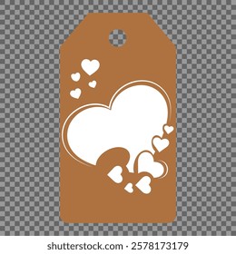 Set of gift or price tags shapes with hearts and love. Realistic Cardboard label,tags,shopping gift card with string collection. Vector templates for cutting. Valentine's Day tag stencils.