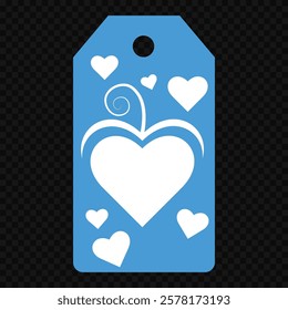 Set of gift or price tags shapes with hearts and love. Realistic Cardboard label,tags,shopping gift card with string collection. Vector templates for cutting. Valentine's Day tag stencils.