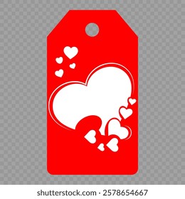 Set of gift or price tags shapes with hearts and love. Realistic Cardboard label,tags,shopping gift card with string collection. Vector templates for cutting. Valentine's Day tag stencils.