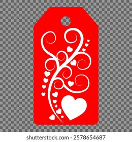 Set of gift or price tags shapes with hearts and love. Realistic Cardboard label,tags,shopping gift card with string collection. Vector templates for cutting. Valentine's Day tag stencils.