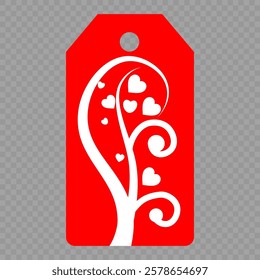 Set of gift or price tags shapes with hearts and love. Realistic Cardboard label,tags,shopping gift card with string collection. Vector templates for cutting. Valentine's Day tag stencils.