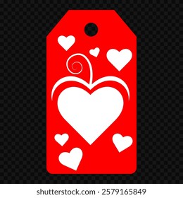 Set of gift or price tags shapes with hearts and love. Realistic Cardboard label,tags,shopping gift card with string collection. Vector templates for cutting. Valentine's Day tag stencils.