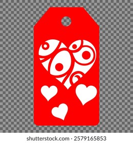 Set of gift or price tags shapes with hearts and love. Realistic Cardboard label,tags,shopping gift card with string collection. Vector templates for cutting. Valentine's Day tag stencils.