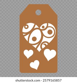 Set of gift or price tags shapes with hearts and love. Realistic Cardboard label,tags,shopping gift card with string collection. Vector templates for cutting. Valentine's Day tag stencils.