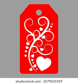 Set of gift or price tags shapes with hearts and love. Realistic Cardboard label,tags,shopping gift card with string collection. Vector templates for cutting. Valentine's Day tag stencils.