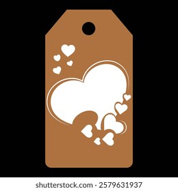 Set of gift or price tags shapes with hearts and love. Realistic Cardboard label,tags,shopping gift card with string collection. Vector templates for cutting. Valentine's Day tag stencils.