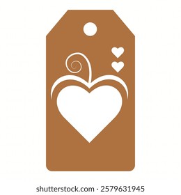 Set of gift or price tags shapes with hearts and love. Realistic Cardboard label,tags,shopping gift card with string collection. Vector templates for cutting. Valentine's Day tag stencils.