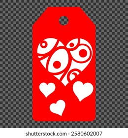 Set of gift or price tags shapes with hearts and love. Realistic Cardboard label,tags,shopping gift card with string collection. Vector templates for cutting. Valentine's Day tag stencils.