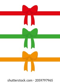 Set of gift ribbon bows. Vector illustration in flat style